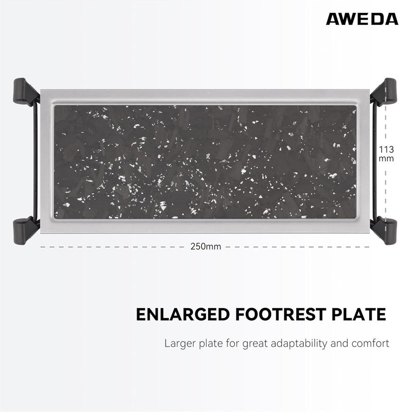 AWEDA Aluminum Guitar Foot Rest with Carbon Fiber Surface Enlarged Footrest Plate 5 Position Height Adjustable Guitar Foot Rest X-Shaped Foldable - Image 4